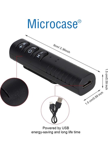 OKM_1002 Şarjlı Araç Aux Bluetooth Adaptör Müzik Çalar Aux Girişli Araç Kiti - AL4639 modelleri