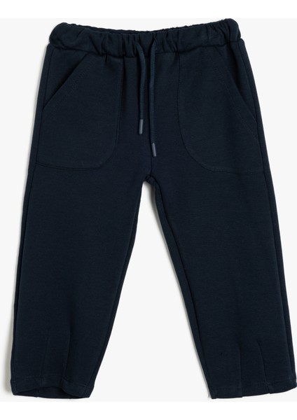 Basic Jogger Eşofman Altı Beli Bağlamalı Cep Detaylı Pamuklu