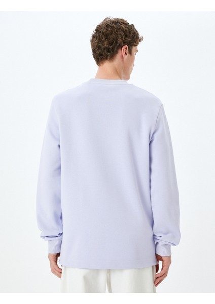 Bisiklet Yaka Pamuklu Basic Sweatshirt