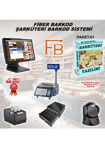 Şarküteri Barkod Sistemi-1 / Fiber Barkod