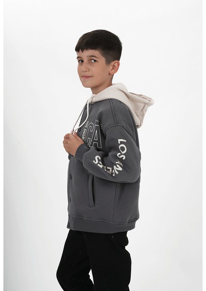 Erkek Çocuk Üç Iplik Baskılı Kapüşonlu Kolej Ceket fiyatları