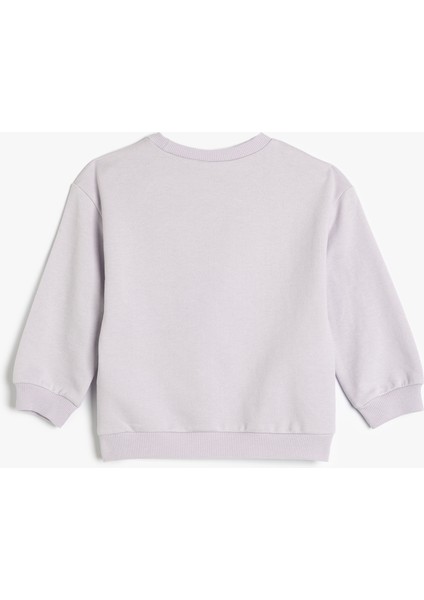 Sweatshirt Uzun Kollu Slogan Baskılı Bisiklet Yaka Şardonlu Pamuklu fiyatları