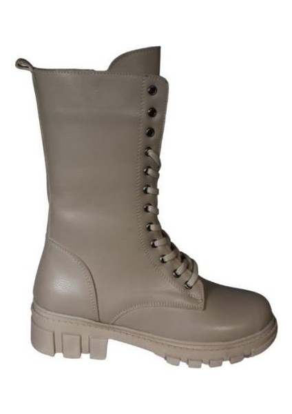 Yazkış Kadın Siyah Ten Cilt 22CM Bilek Boyu Bağcıklı Yandan Fermuarlı Soğuya Dayanıklı Postal Bot fiyatları