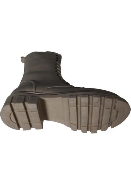 Yazkış Kadın Siyah Ten Cilt 22CM Bilek Boyu Bağcıklı Yandan Fermuarlı Soğuya Dayanıklı Postal Bot fırsatları