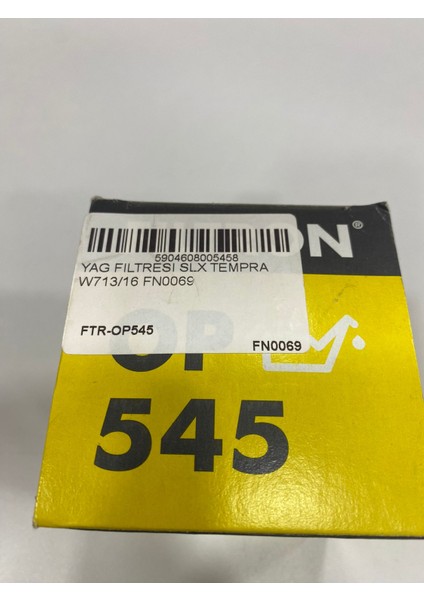 OP545 Yağ Filtresi Tofaş Slx / Tempra / Tipo / Uno / Brava / Bravo modelleri