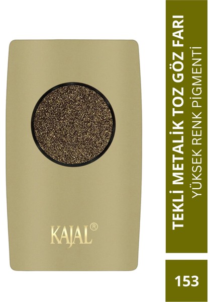 Metalik Yağ Yeşili, Işıltılı Toz Göz Farı -Metallic Oil Green Eyeshadow NO:153