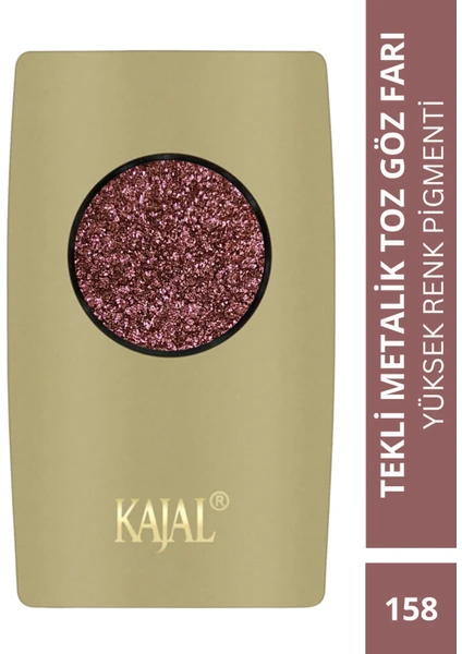 Metalik Pembe, Işıltılı Toz Göz Farı -Metallic Pink Eyeshadow NO:158