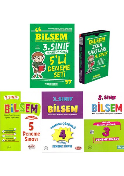 3. Sınıf BİLSEM Deneme Sınavı ve Zeka Kartları Seti