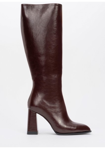 Decer Bordo Cilt Kadın Topuklu Çizme fırsatları