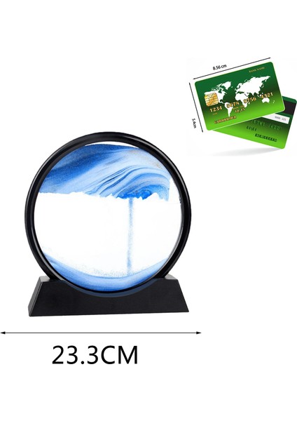 Shopfast Hareketli 3D Kum Saati 30CM Büyük Boy Mavi Yuvarlak Cam Dekoratif Sanatsal Rahatlatıcı Kum Sanatı Derin Deniz Kum Manzara Ofis Ev Hediye Akan Kum Sıvı Kum Akan Kum Hareketli Kum Sanatı Resim indirimleri
