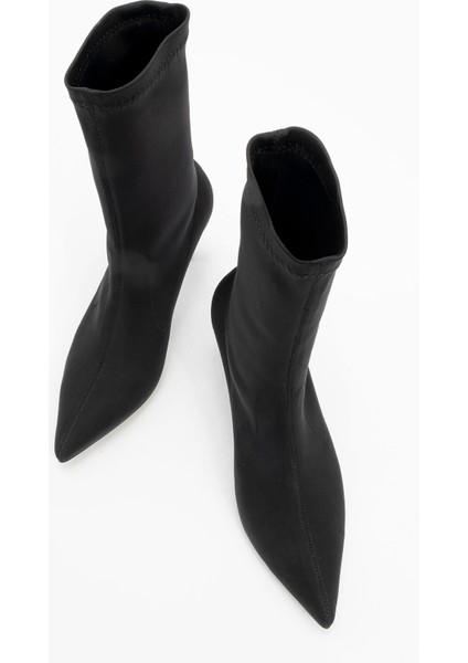 Thalin Siyah Streç Sivri Burun Kadın Ince Topuklu Bot fiyatları