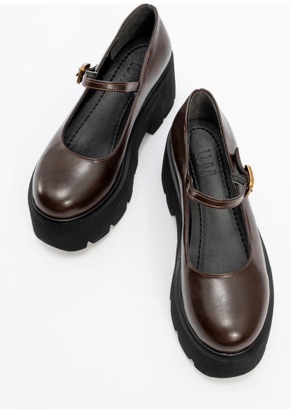 Linley Kahve Cilt Kadın Kalın Tabanlı Günlük Ayakkabı fiyatları