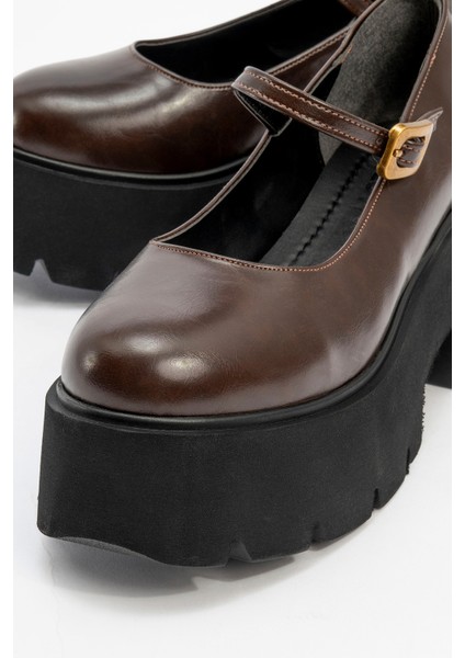 Linley Kahve Cilt Kadın Kalın Tabanlı Günlük Ayakkabı modelleri