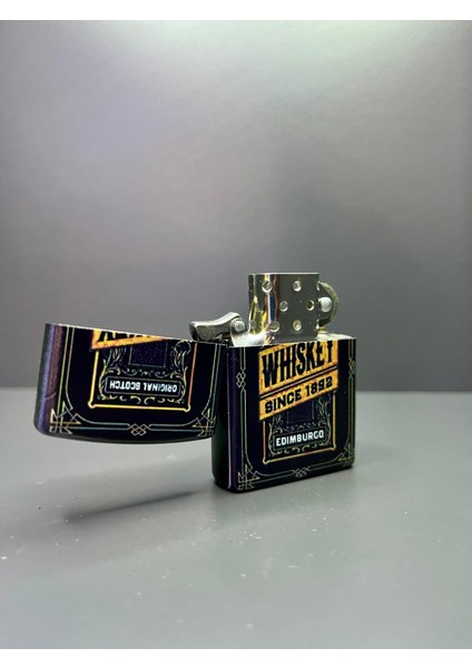 Zippo Model Lazer Baskı Benzinli Metal Çakmak