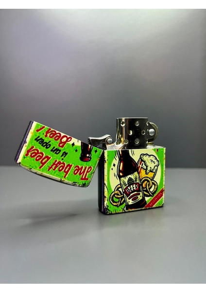 Zippo Model Lazer Baskı Benzinli Metal Çakmak