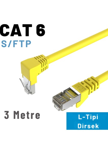 3 mt Cat6 S/ftp Dirsek Kablo