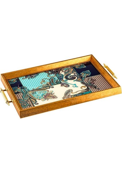A08-006 Sartre Cobalt Çerçeveli Tepsi 31X46CM 82555
