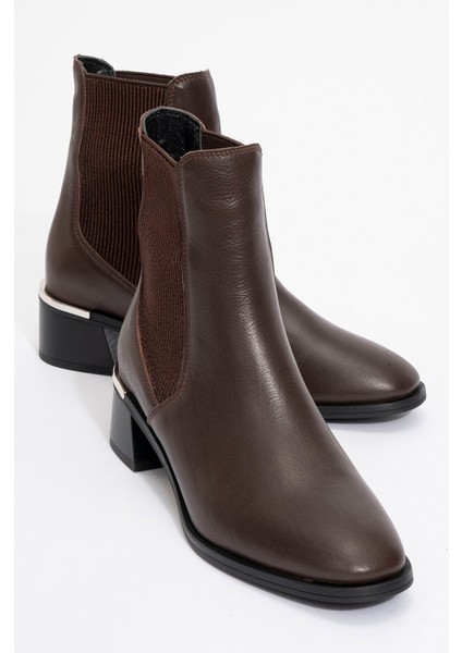 Neiva Kahve Cilt Deri Kadın Chelsea Bot