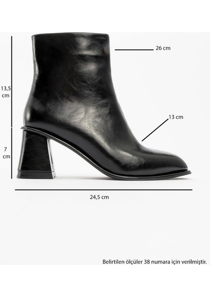 Alba Siyah Cilt Kadın Kalın Topuklu Bot fırsatları