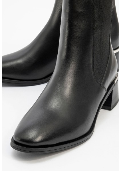 Neiva Siyah Cilt Deri Kadın Chelsea Bot modelleri