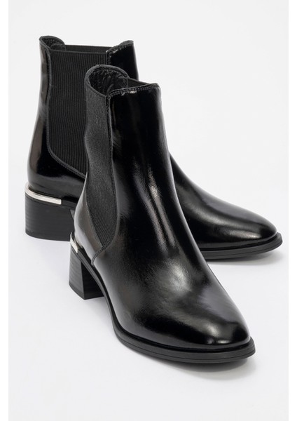 Neiva Siyah Rugan Deri Kadın Chelsea Bot