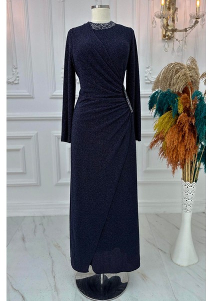 Simay Tesettür Abiye Lacivert