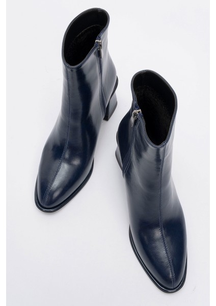 Alba Lacivert Cilt Kadın Kalın Topuklu Bot fiyatları