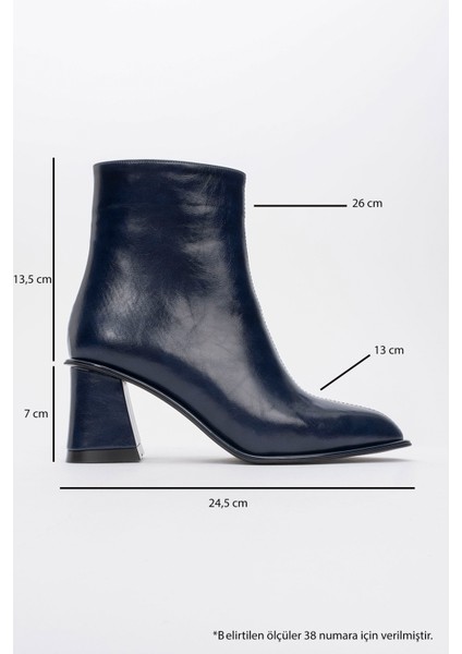 Alba Lacivert Cilt Kadın Kalın Topuklu Bot fırsatları