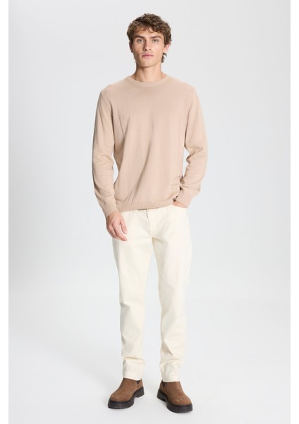 Bisiklet Yaka Standart Bej Melanj Erkek Kazak 4A4924100061