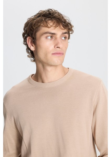 Bisiklet Yaka Standart Bej Melanj Erkek Kazak 4A4924100061 fırsatları