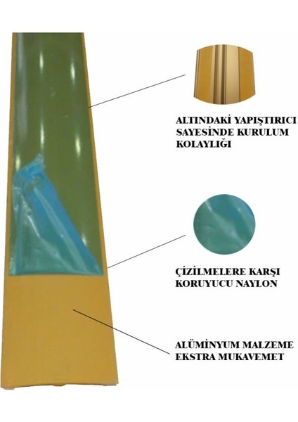 Alüminyum Kapı Eşik Profili Sarı Renk 35 mm x 90 cm