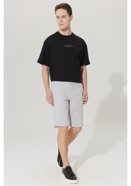 Slim Fit Dar Kesim Yan Cepli Chino Şort