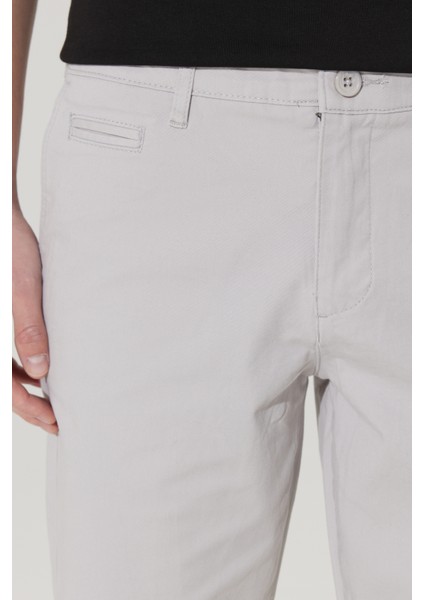 Slim Fit Dar Kesim Yan Cepli Chino Şort