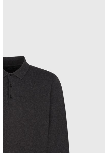 Pamuklu Standart Fit Normal Kesim Polo Yaka Triko Kazak