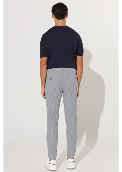 ALTINYILDIZ CLASSICS Erkek Lacivert Slim Fit Dar Kesim Pamuklu Gofre Desenli Pantolon fırsatları