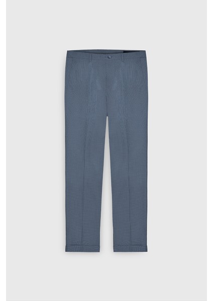 ALTINYILDIZ CLASSICS Erkek Koyu Mavi-Mavi Slim Fit Dar Kesim Yan Cepli Desenli Beli Lastikli Pantolon indirimleri