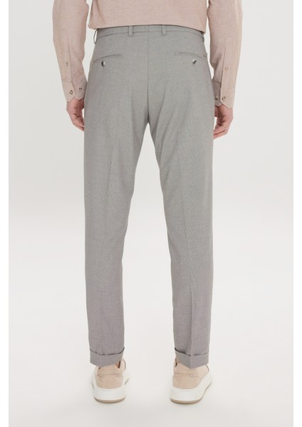 ALTINYILDIZ CLASSICS Erkek Kahve-Siyah Slim Fit Dar Kesim Yan Cepli Desenli Beli Lastikli Pantolon