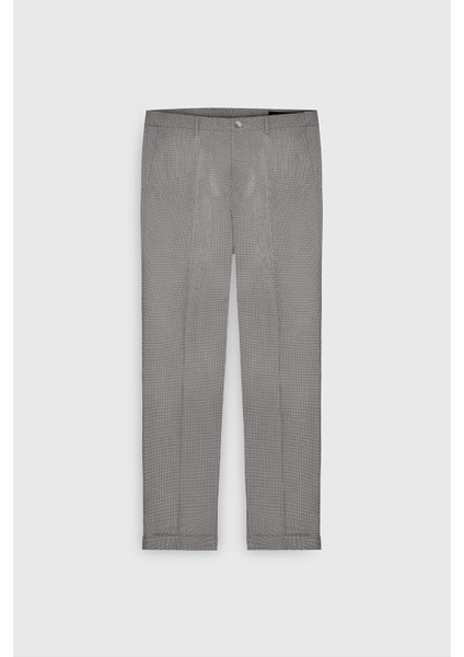 ALTINYILDIZ CLASSICS Erkek Kahve-Siyah Slim Fit Dar Kesim Yan Cepli Desenli Beli Lastikli Pantolon
