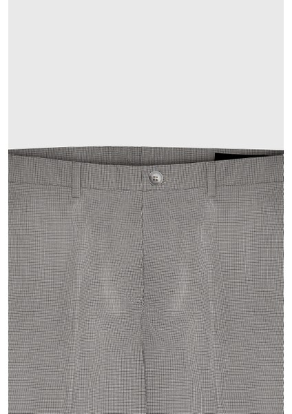 ALTINYILDIZ CLASSICS Erkek Kahve-Siyah Slim Fit Dar Kesim Yan Cepli Desenli Beli Lastikli Pantolon