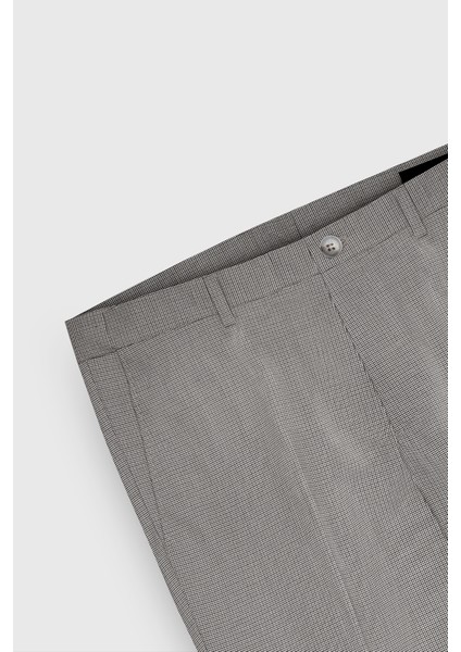 ALTINYILDIZ CLASSICS Erkek Kahve-Siyah Slim Fit Dar Kesim Yan Cepli Desenli Beli Lastikli Pantolon
