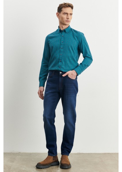 ALTINYILDIZ CLASSICS Erkek Lacivert Comfort Fit Rahat Kesim %100 Pamuk Jean Denim Kot Pantolon