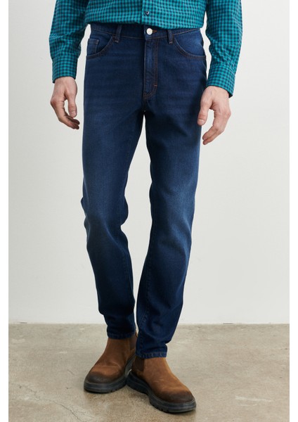 ALTINYILDIZ CLASSICS Erkek Lacivert Comfort Fit Rahat Kesim %100 Pamuk Jean Denim Kot Pantolon