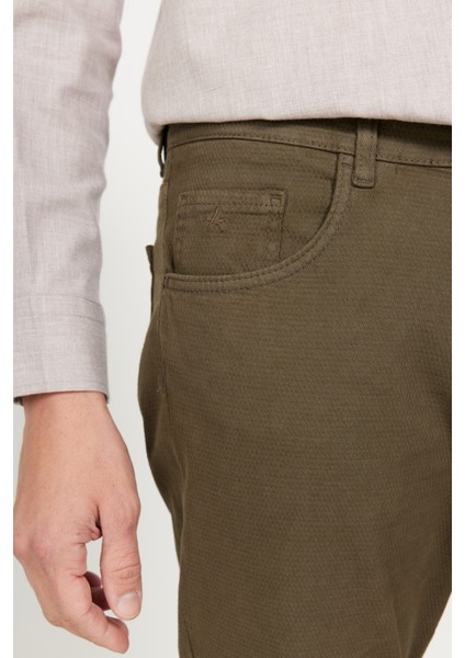 Normal Bel Boru Paça Comfort Fit Haki Erkek Pantolon 4A0124100061