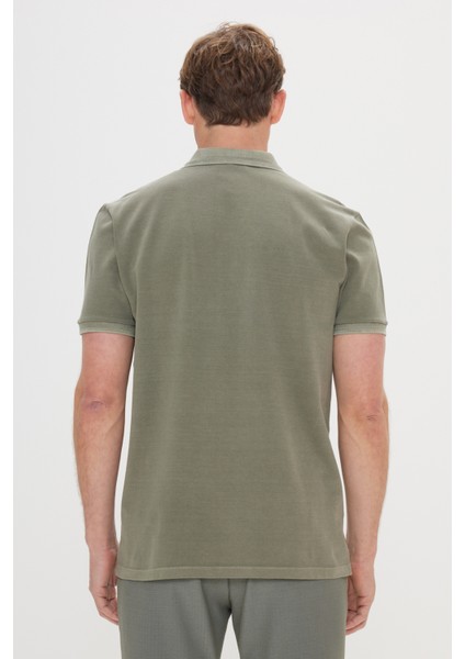 ALTINYILDIZ CLASSICS Erkek Haki Slim Fit Dar Kesim %100 Pamuk Baskılı Polo Yaka Tişört fırsatları