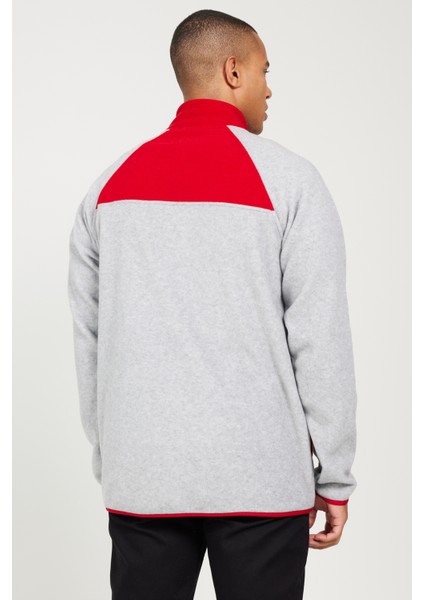 Erkek G.melanj-kırmızı Standart Fit Normal Kesim Dik Bato Yaka Desenli Polar Sweatshirt indirimleri
