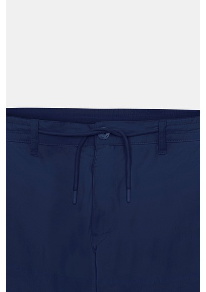 Erkek Lacivert Comfort Fit Rahat Kesim Pamuklu Esnek Yan Cepli Kargo Pantolon