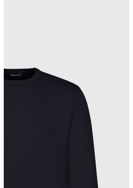 Pamuklu Standart Fit Normal Kesim Bisiklet Yaka Triko Kazak