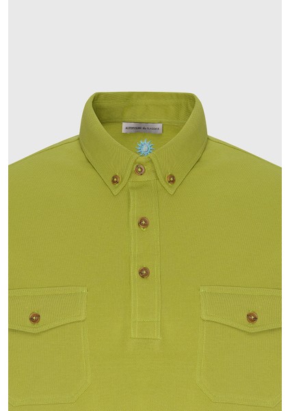 Slim Fit Dar Kesim Pamuk Polo Yaka Tişört