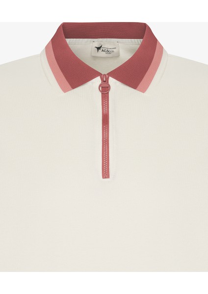 Erkek Ekru Bordo Regular Fit Rahat Kesim Polo Yaka %100 Pamuk Tişört