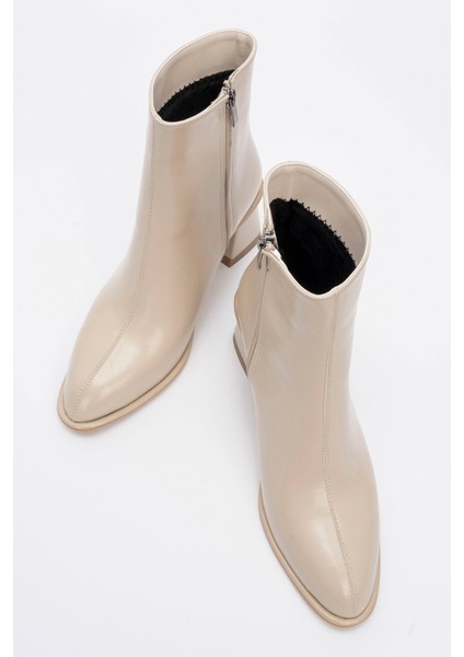 Alba Bej Cilt Kadın Kalın Topuklu Bot fiyatları